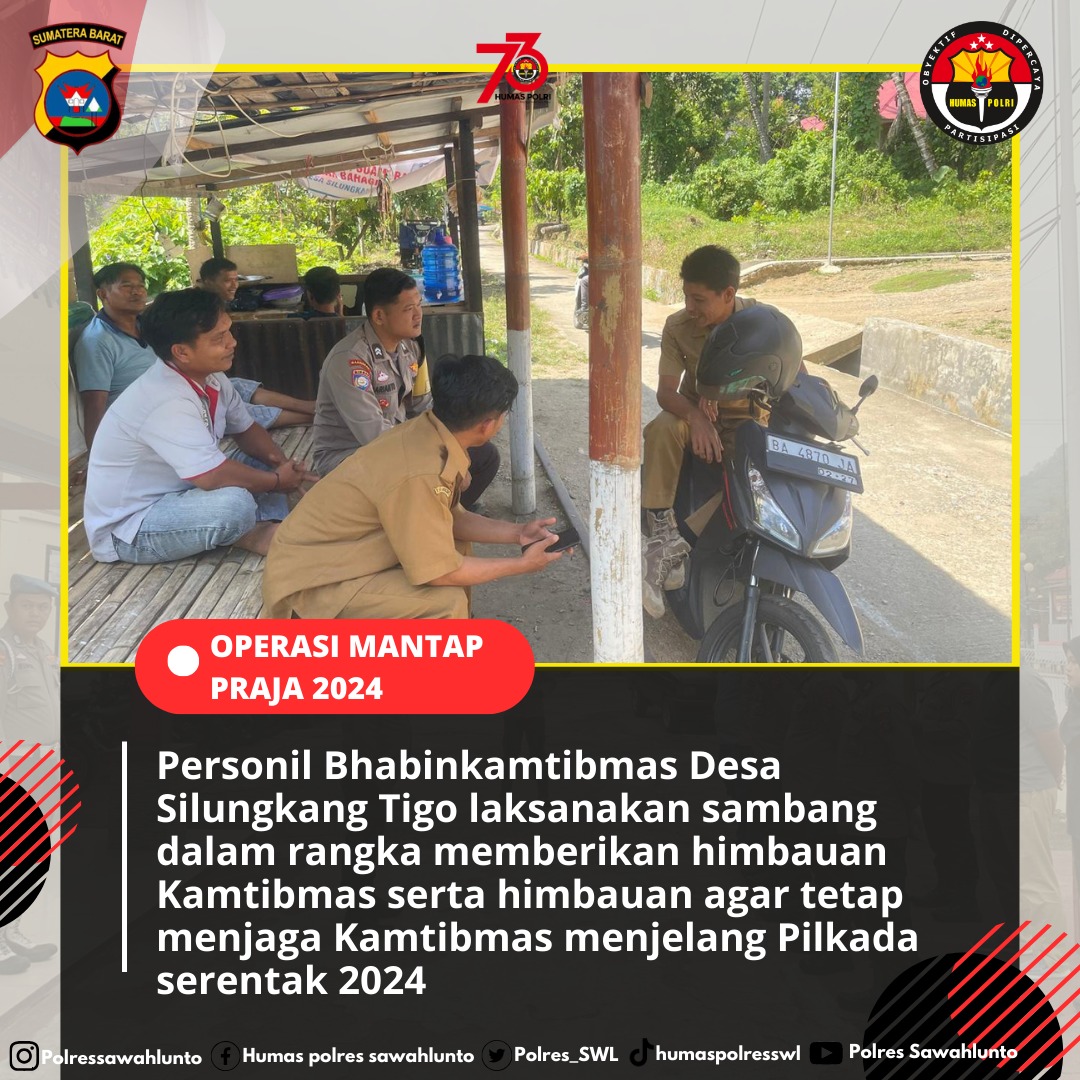 Cooling System Intensif Dilakukan Bhabinkamtibmas Desa Silungkang Tigo