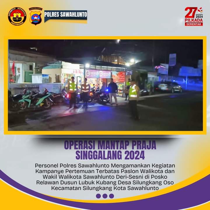 Personil OMP Singgalang 2024 Pastikan Kampanye Paslon Walikota dan Wakil Walikota Sawahlunto Berjalan Kondusif