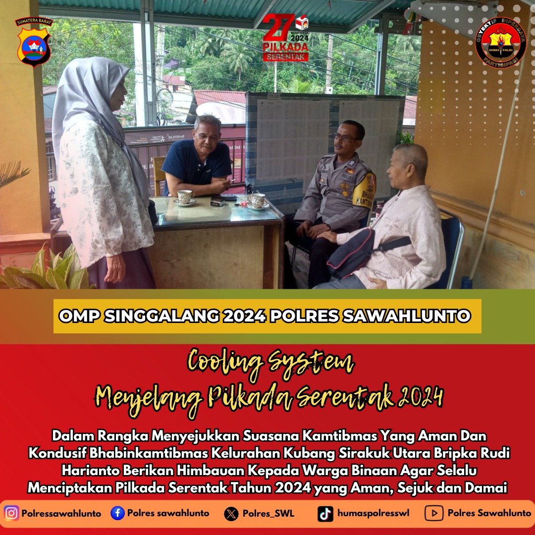 Cooling System: Bhabinkamtibmas Desa Kubang Sirakuk Utara Cegah Timbulnya Potensi Konflik Jelang Pilkada 2024