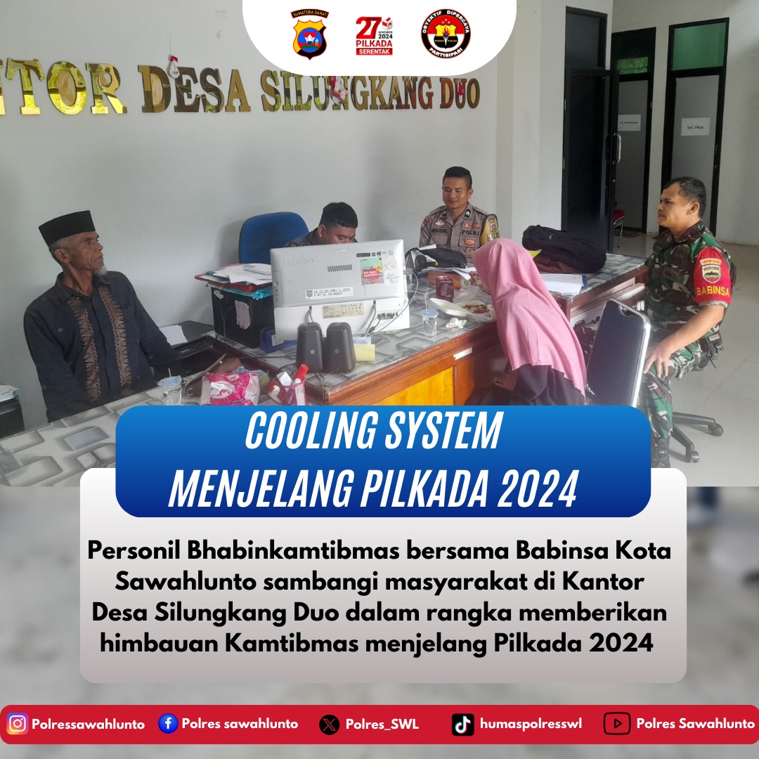 Bhabinkamtibmas Desa Silungkang Duo Bersama Babinsa Melakukan Giat Himbauan Cooling System