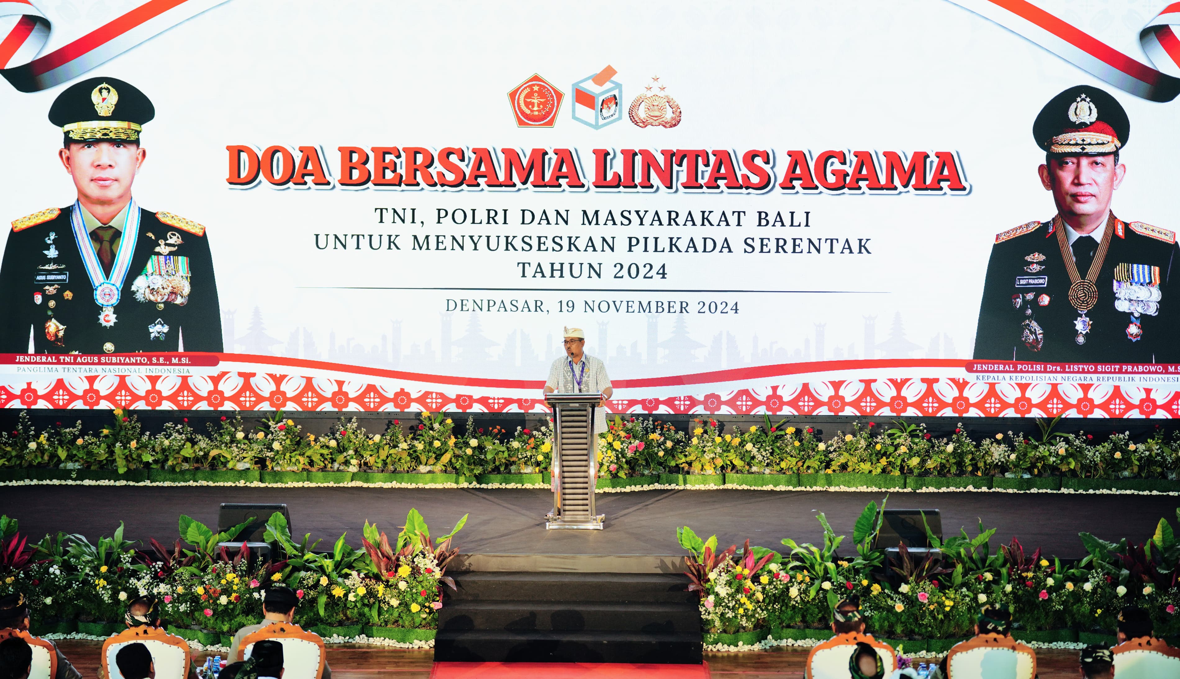 Sukseskan Pilkada 2024, Kapolri dan Panglima TNI Ikuti Doa Bersama Lintas Agama