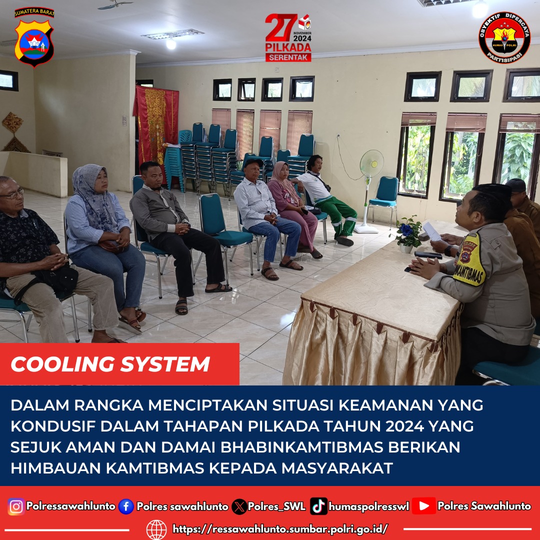 Cooling System Pilkada: Bhabinkamtibmas Polsek Talawi Berikan Sosialisasi Kepada Masyarakat