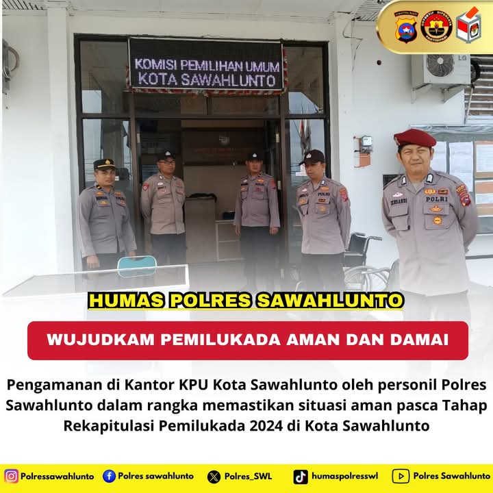 Polres Sawahlunto Tetap Laksanakan Pengamanan Di Kantor Penyelenggara Pemilukada