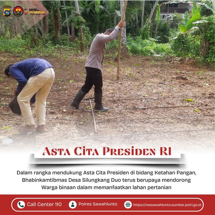 Asta Cita Presiden RI Ketahanan Pangan, Bhabinkamtibmas Silungkang Duo Dorong Warga Dalam Swasembada Pangan